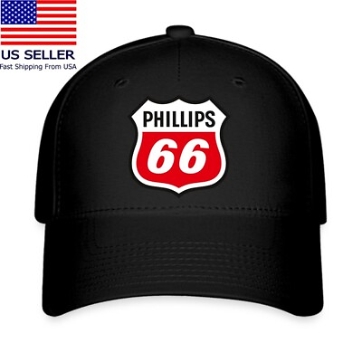 #ad #ad Phillips 66 Logo Printed Baseball Cap Black Hat Adult Size
