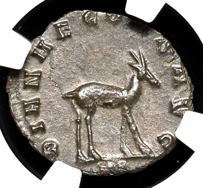 #ad ROMAN EMPIRE. Gallienus. AD 253 268. Billon Antoninianus Doe NGC MS
