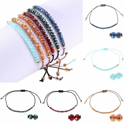 Charm Women Crystal Beaded Bracelet Bangle Handmade Rope String Jewelry Gifts