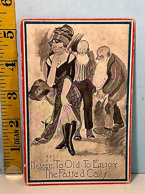 1913 Pinup Mutoscope Exhibit Card with George Washington 1 Cent Stamp: quot;Fatted C