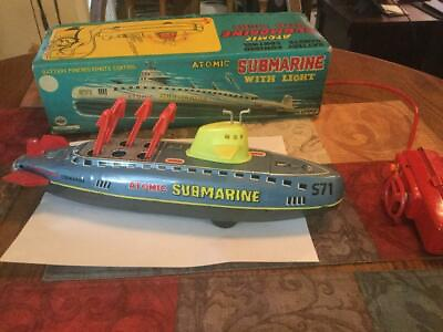 #ad LINEMAR Toys Submarine Tin Toy made in Japan Very RARE vintage