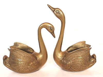 Solid Brass Pair Of Swans Great City Traders San Francisco Home Decor