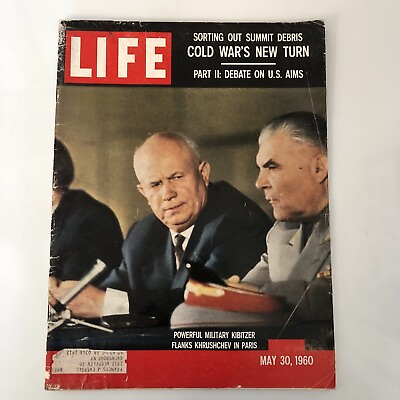#ad LIFE Magazine May 30 1960 Powerful Military Kibitzer Flanks Khruschev in Paris