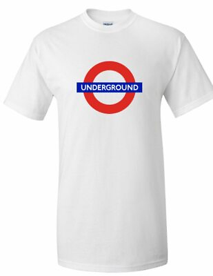 The Underground Logo Tee London Metro Railway Train England White T shirt