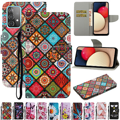 For Samsung A13 A53 5G A12 A32 A52 Magnetic Leather Pattern Wallet Case Cover