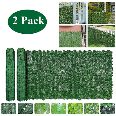 #ad 2 Pack 118quot;x39quot; Artificial Privacy Fence Wall Screen Faux Ivy Leaf Garden Decor