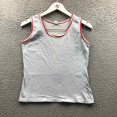 #ad #ad Vintage 70s Today#x27;s Girl Tank Top Shirt Women#x27;s L Single Stitch Blue Red