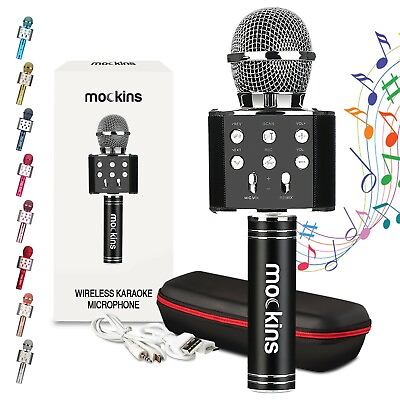 Mockins Portable Wireless Bluetooth KARAOKE MICROPHONE Black Holiday Gift kids
