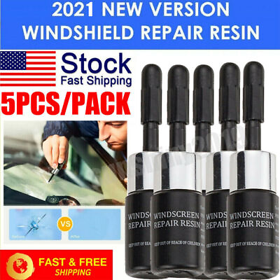 #ad 5 Pack Car Glass Nano Repair Fluid Automotive Windshield Resin Crack Glue Kit US