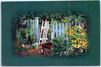 #ad Postcard Garden of Flowers Print
