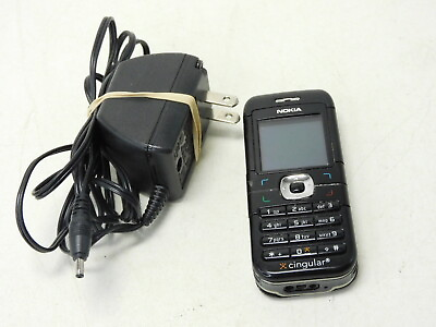 Vintage Nokia Black and Gray 6030 Cingular Service Cell Phone