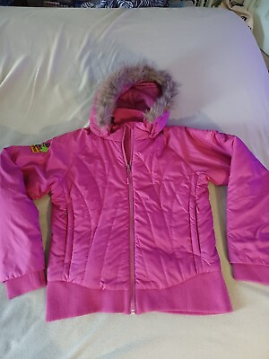 #ad MARMOT WOMEN#x27;S LARGE HOODED SOFT SHELL FAUX TRIM WINTER JACKET