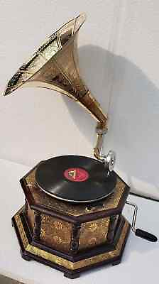 Handmade Working Gramophone Antique Phonograph Vintage Gramophone Nautical Home