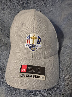 #ad 2020 Ryder Cup Under Armour Gray Fitted L XL Golf Hat Cap Map Elevation Lines