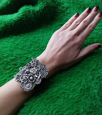 #ad handmade ajustable size floral flower bracelet