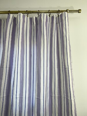 #ad Pottery Barns Kids Spring Stripe Purple White Panel Curtain 44quot; x 84” Set Of 2