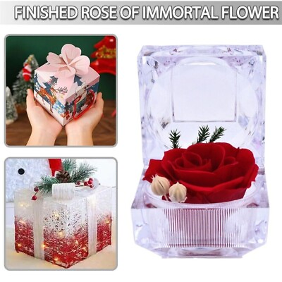#ad Eternal Rose Flower Preserved Everlasting Rose in Acrylic Box Gift For Women