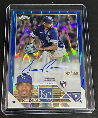 #ad Jose Cuas 2023 Topps Chrome Update Rookie Blue Lava Refractor Auto 150 Royals