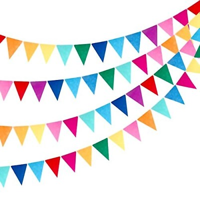 #ad 36 Flags Pennant Banner Multicolor Paper Pennant Banners Bunting For Party Fest