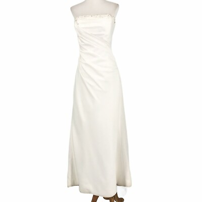 Maggie Sottero Memories Wedding Dress Womens 10 White Strapless Adjustable