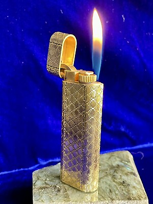 #ad Cartier Lighter Oval Gold Vintage Good Condition Full Working 1 Year Warranty
