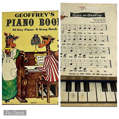 #ad Vintage Toys “R” Us Geoffrey’s 10 Key Piano 8 Song Book 1974 Learn to Play