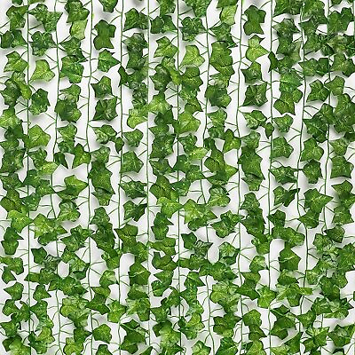 #ad 24 PCS Artificial Ivy Leaf Plants Fake Hanging Garland Plants Vine Home Decor