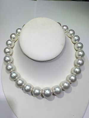 #ad Very Large 15 X 18mm South Sea Pearl Strand 27 Pearls. Very Good Luster Round