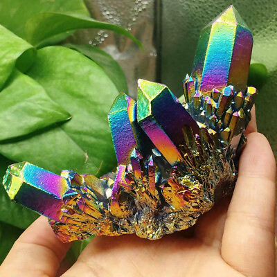 15g Natural Quartz Crystal Rainbow Titanium Cluster Mineral Specimen Stone