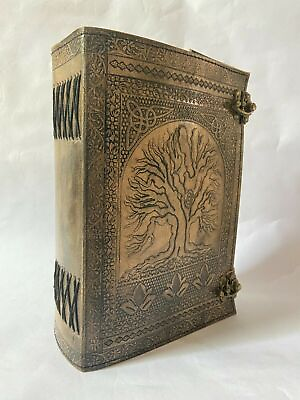 #ad Extra Large 600 Page Antique Tree of Life Leather Journal Unlined Nature Lover