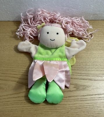 #ad Manhattan Toy Fairy Pixie Girl Hand Puppet Angel Pink Yarn Hair Pretend Play Toy