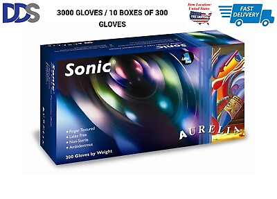 #ad Aurelia Sonic Blue small Nitrile Powder Free 300 box 10 boxes 3000 GLOVES