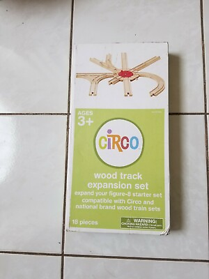 Circo Wood Track Expansion Set Compatible with Brio Thomas Wooden Trains 18pc