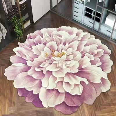 #ad Modern Flower Carpet Anti skid Floor Mat Bedroom Bedside Area Rugs Home Decor