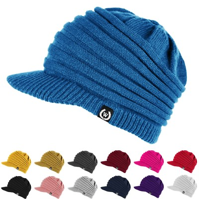 NEW Fashion Unisex Winter Visor Beanie Knit Hat Cap Crochet Men Women Ski Warm