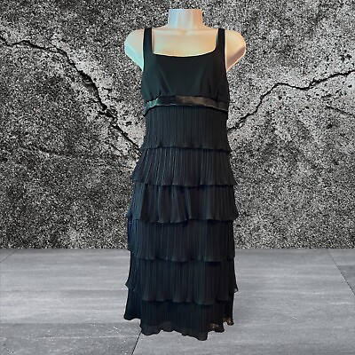 #ad Black Cocktail Dress Sz 14 LBD