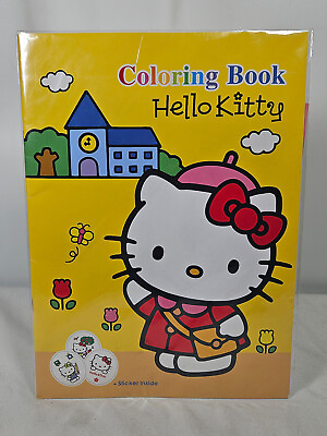 #ad #ad Vintage Hello Kitty Coloring book with Stickers 2004 HS 0402 002 FACTORY SEALED