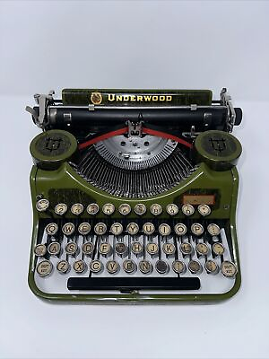 #ad 🔥RARE COLOR Professionally Serviced ANTIQUE 1930 Underwood Portable Typewriter