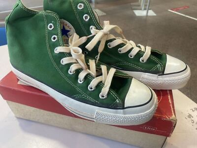 #ad Deadstock Vintage 80#x27;s Converse All Star Green Canvas 1 9619 Sneaker Men Us8.5