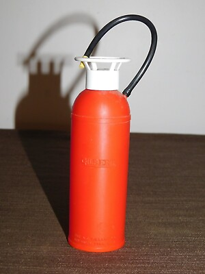 VINTAGE TOY 5quot; HIGH A C GILBERT RED PLASTIC FIRE EXTINGUISHER