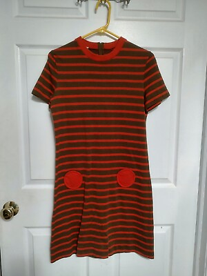 #ad Vintage 1960#x27;s The Villager Ladybug Brand Shirt Dress Size Large