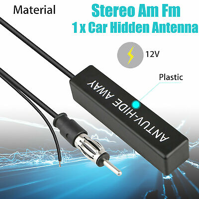 #ad New Universal Car Hidden Amplified Antenna Kit 12v Electronic Stereo FM AM Radio