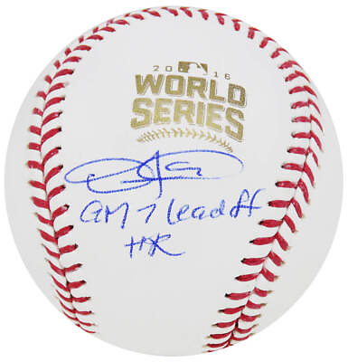 Dexter Fowler Signed Rawlings 2016 World Series Baseball w Gm 7 HR SS COA