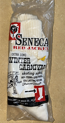 #ad #ad Vintage SENECA RED JACKET Mens Skating Winter Carnival Socks Fits 12 Wool X Long