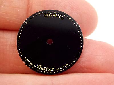 #ad Black Kaleidoscope Borel Cocktail Watch Dial Vintage Mens 20mm New Old Stock