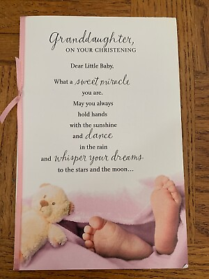 #ad Granddaughter Christening Greeting Card Brand New SHIPS N 24 HOURS