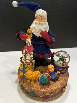 #ad San Francisco Music Box Company Santa Various Christmas Tunes Globe Figurine 9quot;