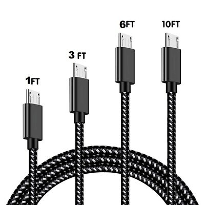 #ad Heavy Duty Micro USB Fast Charger Data Cable Cord For Samsung Android HTC LG Lot