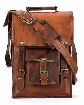 Men#x27;s HIGH QUALITY Messenger Leather satchel Vintage Leather Bag Shoulder Bag