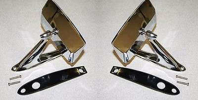 #ad NEW 1967 1968 Mustang Standard Chrome Outside Mirror Right and Left Side Pair